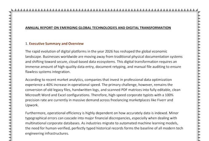 fast data typing, manual typing work and retyping documents